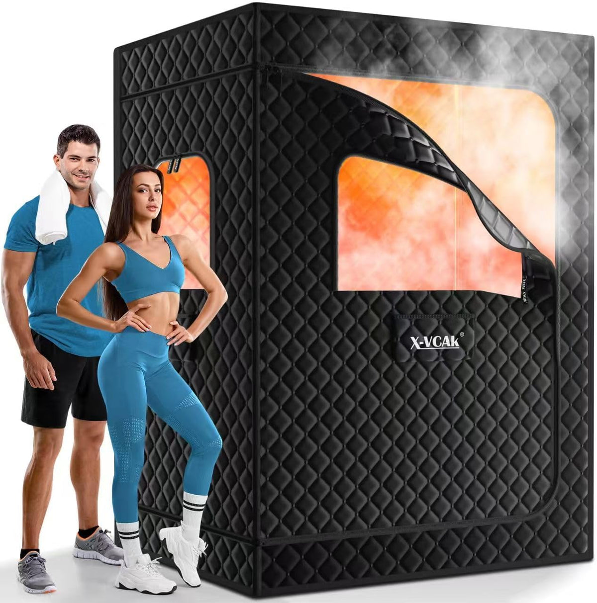 Sauneras Upgraded 2 Person Sauna, Portable Sauna with 5 Layer Waterproof, Portable Steam Sauna Tent with 2 Steamers, 2 Folding Chair, 71”x 49”x 36" - Portable Home Spa