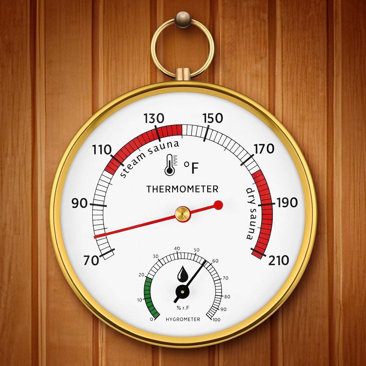 Sauneras Sauna Thermometer and Hygrometer, Wall Mounted for Portable Steam Sauna Box - Portable Home Spa
