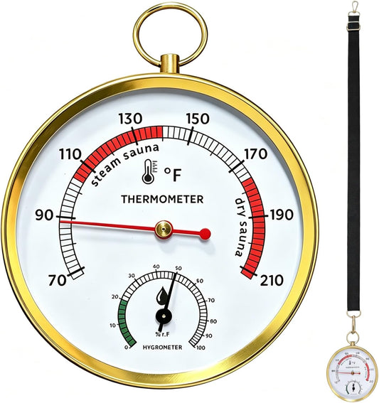 Sauneras Sauna Thermometer and Hygrometer, Precision Temperature & Humidity Gauge for Portable Steam Sauna Box, Home Infrared Indoor Use Essential Accessory for Enthusiasts - Portable Home Spa